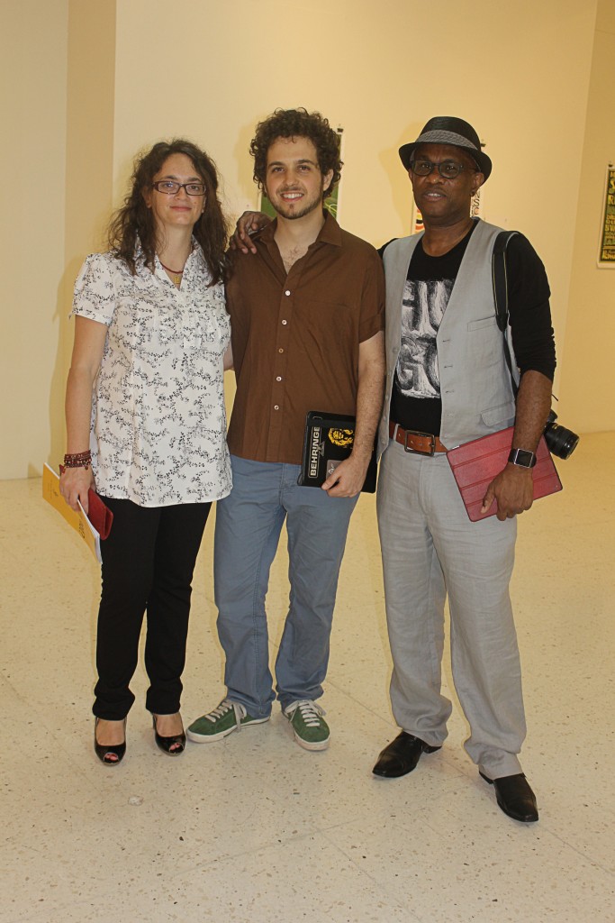 Maria Papaefstathiou and Michael Thompson, founders of the contest and in the middle Alon Braier, the 1st place winner.